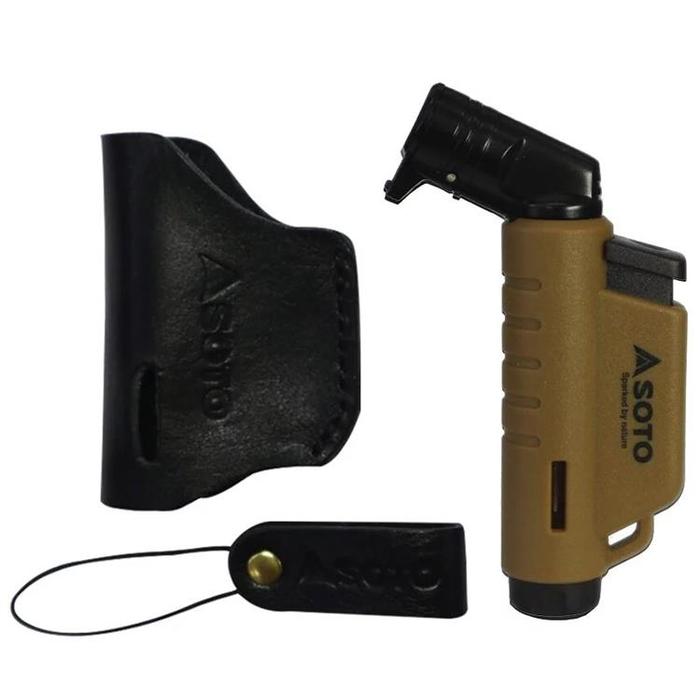 MICRO TORCH HORIZONTAL COYOTE WITH LEATHER CASE