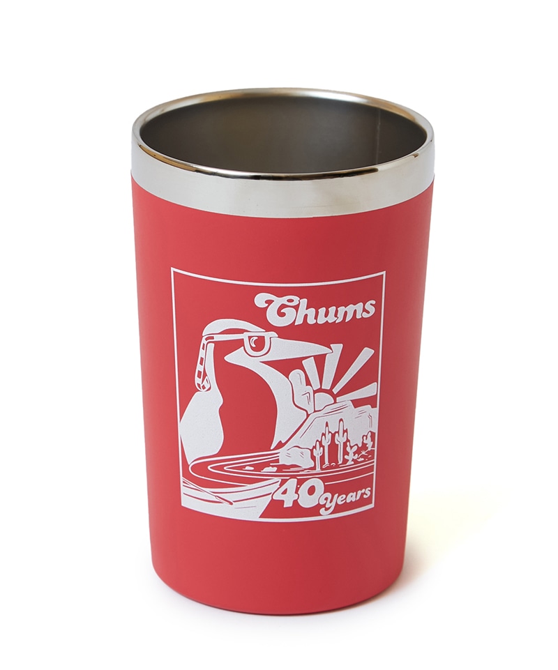 CHUMS 40TH ANNIVERSARY CAMPER STAINLESS STEEL TUMBLER RED