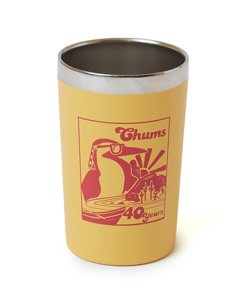 CHUMS 40TH ANNIVERSARY CAMPER STAINLESS STEEL TUMBLER YELLOW