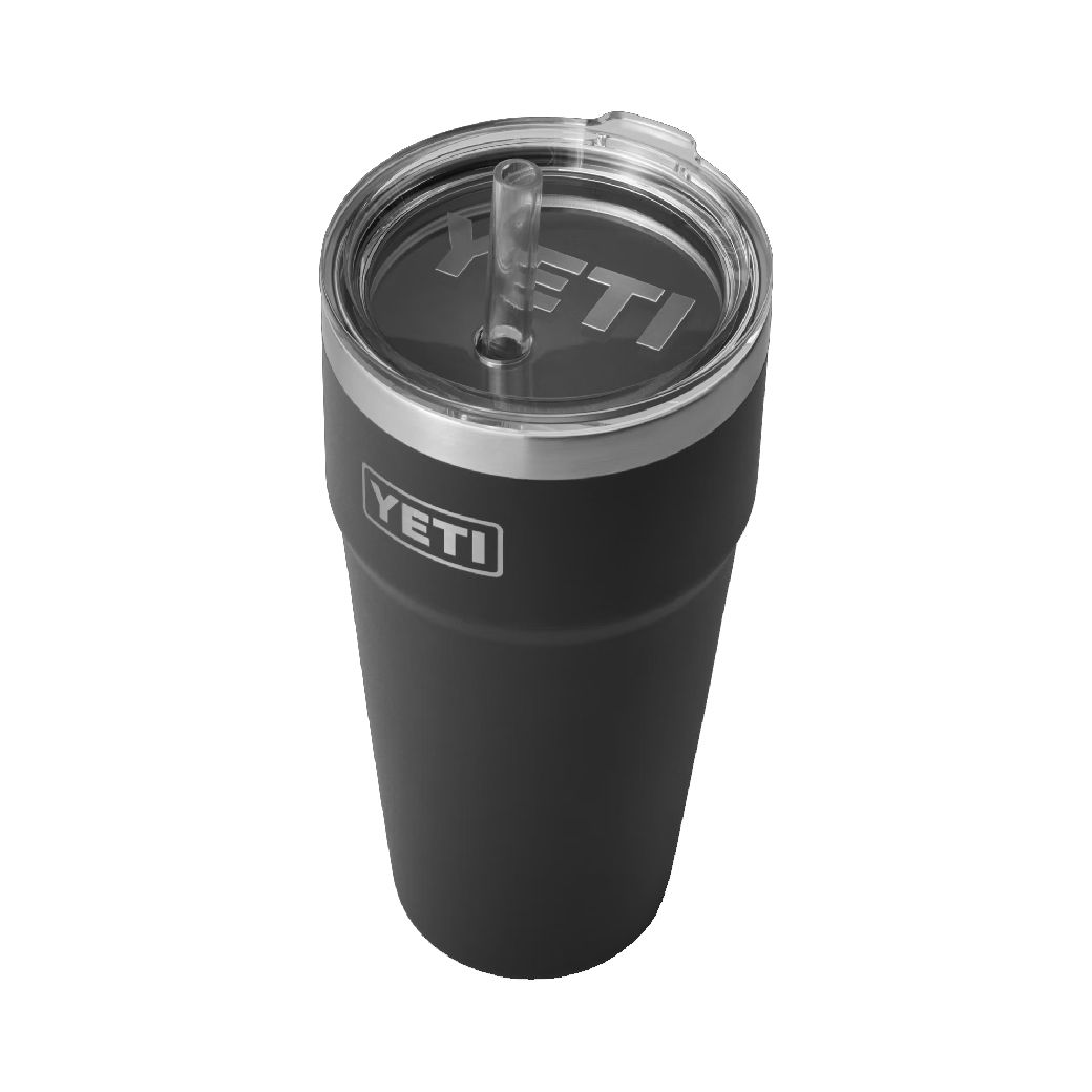 YETI RAMBLER 26OZ STACKABLE CUP WITH STRAW LID BLACK